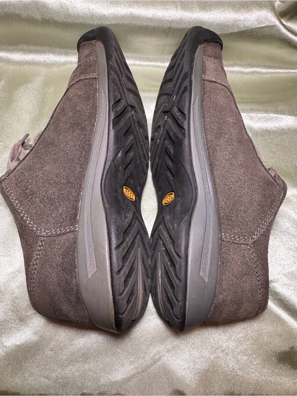 KEEN Reisen Low Leather Suede Comfort Oxford Sneakers Olive Green 7.5